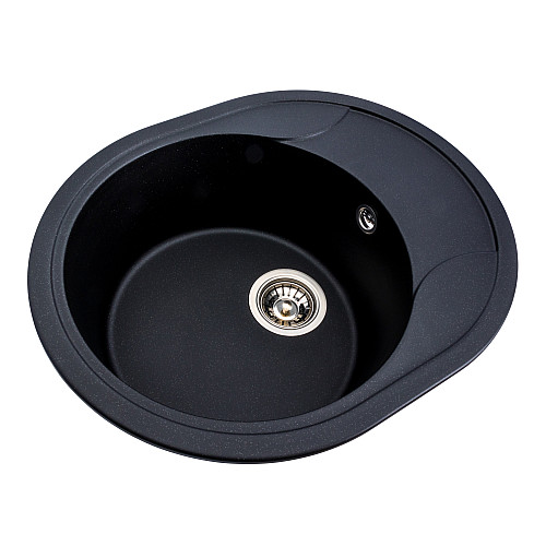 Гранітна мийка для кухні Platinum 5847 ONYX матова (чорний металік)