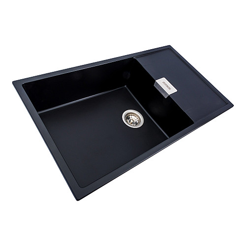 Гранитна мийка для кухні Platinum 8650 DIAMOND матова (чорна)