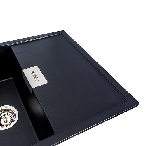 Гранитна мийка для кухні Platinum 8650 DIAMOND матова (чорна)