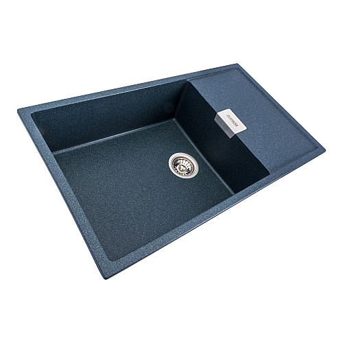 Гранітна мийка для кухні Platinum 8650 DIAMOND матова (антрацит)