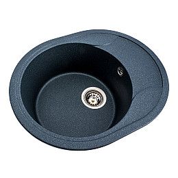 Гранитная мойка для кухни Platinum 5847 ONYX матовая (антрацит)