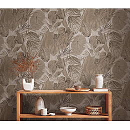 Вінілові шпалери на флізеліновій основі A.S. Creation Royal Botanic 39409-1 Бежевий