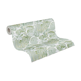 Вінілові шпалери на флізеліновій основі A.S. Creation Royal Botanic 39409-2 Зелений