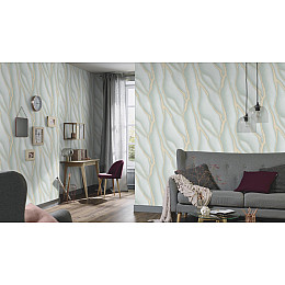Виниловые обои на флизелиновой основе Erismann Elle 3 12169-07 Бирюзовый