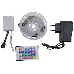 Світлодіодна стрічка комплект Led SMD 3528 RGB 54 LED/m 5 м Різнокольорова