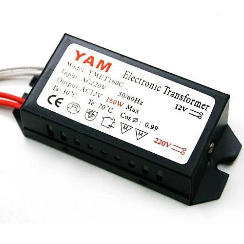Трансформатор для галогенных ламп YAM YMET160C 220В-12В 160Вт