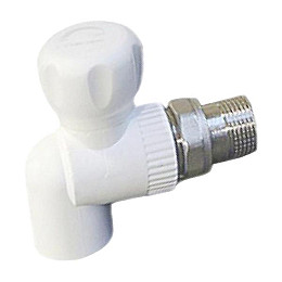 Кран радиаторный PP-R угловой шаровый Ling LONG 20х1/2"