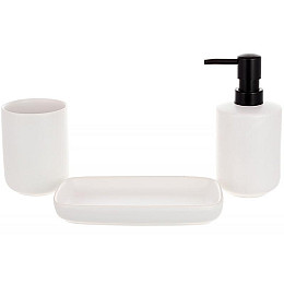 Набор керамических аксессуаров для ванной комнаты White and black 3 предмета ceramic DP219258 BonaDi