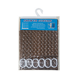 Шторка 3D для ванной комнаты Kornel 180х180 см Коричневый