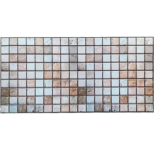 Декоративная ПВХ панель мозаика под бежевый мрамор Sticker Wall SW-00001433 960х480х4мм