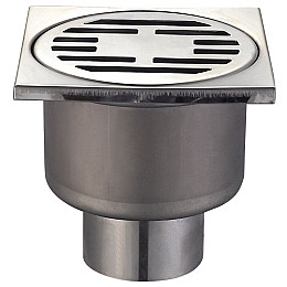 Душевой трап из нержавеющей стали Champion Drain-01-10x10-180 100x100мм (прямой отвод) (CH6146)