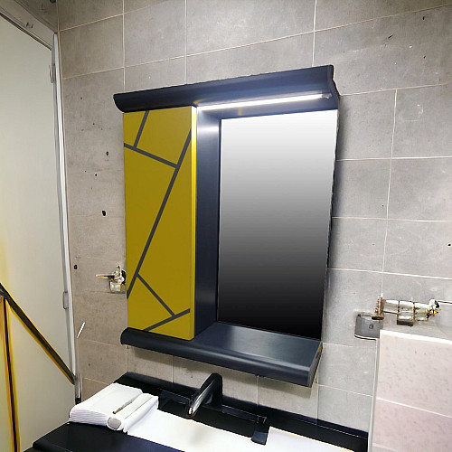 Пластиковое зеркало Chaos yellow grey 60 см
