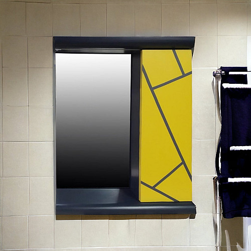 Пластиковое зеркало Chaos yellow grey 60 см