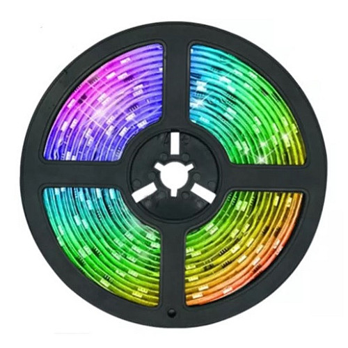 Светодиодная лента RIAS 5050 LED RGB в бухте 5м разноцветная 5V USB Bluetooth (4_00561)