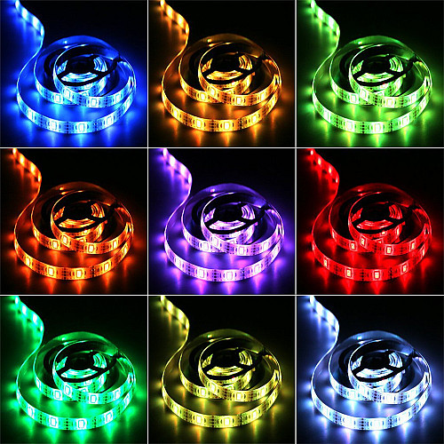 Светодиодная лента RIAS 5050 LED RGB в бухте 5м разноцветная 5V USB Bluetooth (4_00561)