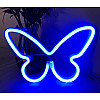 Настінний неоновий світильник нічник Angel Метелик Butterfly синій