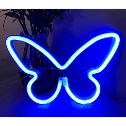Настінний неоновий світильник нічник Angel Метелик Butterfly синій