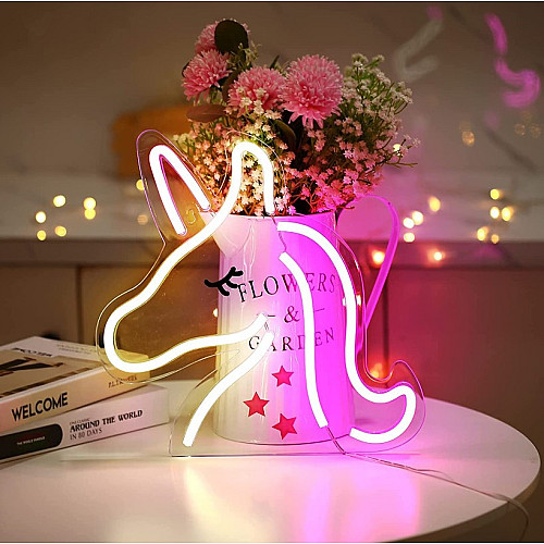 Настінна неонова вивіска світильник нічник Angel Єдиноріг UNICORN 32*32 см