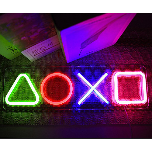 Настінний неоновий світильник нічник вивіска Angel PlayStation 42*13 см
