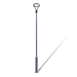 Комплект светильник светодиодный парковый Lightwell LW-GL-50T и столб парковой серый 4 м