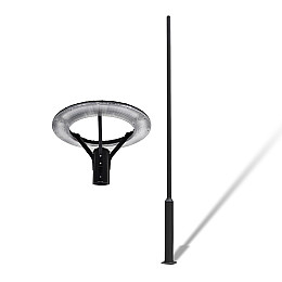 Комплект светильник светодиодный парковый Lightwell LW-GL-50S и столб парковый черный 4 м