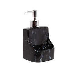 Диспенсер для моющего средства Qiot Marble с подставкой для губки BonaDi Черный 400 мл DP218298