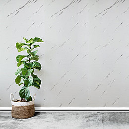 Плінтус РР самоклеючийся 3D Loft білий з чорною смужкою 2300*70*4мм (1830)