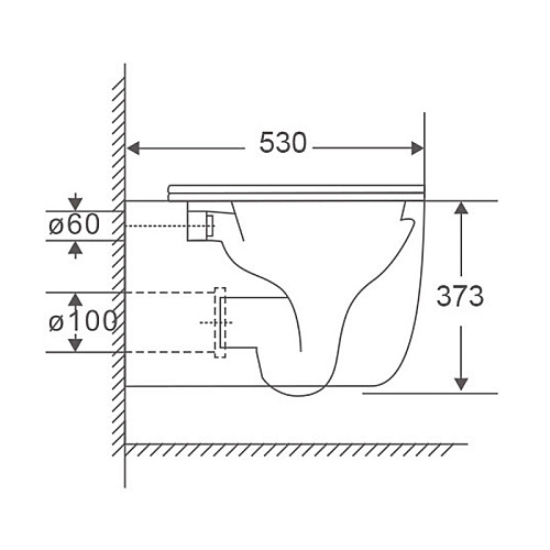 Унітаз підвісний Mixxus Premium Diverse-0101-T1 530x365x373mm система змиву Tornado 1.0 (MP6477)