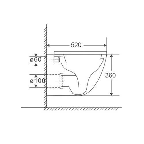 Унітаз підвісний Mixxus Premium Ellipse-0303-R 520x365x360mm система змиву Rimless (MP6463)