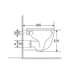 Унітаз підвісний Mixxus Premium Ellipse-0302-T3 495x360x370mm система змиву Tornado 3.0 (MP6462)