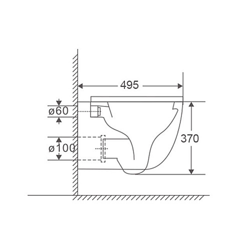 Унітаз підвісний Mixxus Premium Ellipse-0302-T3 495x360x370mm система змиву Tornado 3.0 (MP6462)