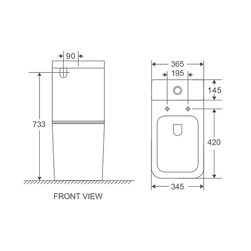 Унітаз-компакт Mixxus Premium Quadro-0401-R 610x365x825mm система змиву RIMLESS (MP6457)