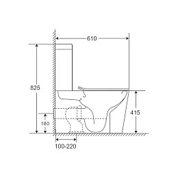 Унітаз-компакт Mixxus Premium Quadro-0401-R 610x365x825mm система змиву RIMLESS (MP6457)