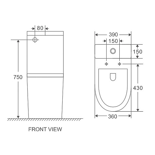 Унитаз-компакт Mixxus Premium Bevel-0401-T1 625x390x845mm система смыва TORNADO 1.0 (MP6473)