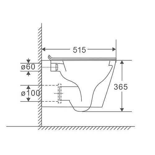 Унітаз підвісний Mixxus Premium Bevel-0301-R 515x355x365mm система змиву RIMLESS (MP6470)