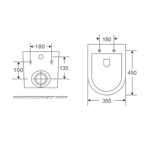 Унітаз підвісний Mixxus Premium Bevel-0301-R 515x355x365mm система змиву RIMLESS (MP6470)