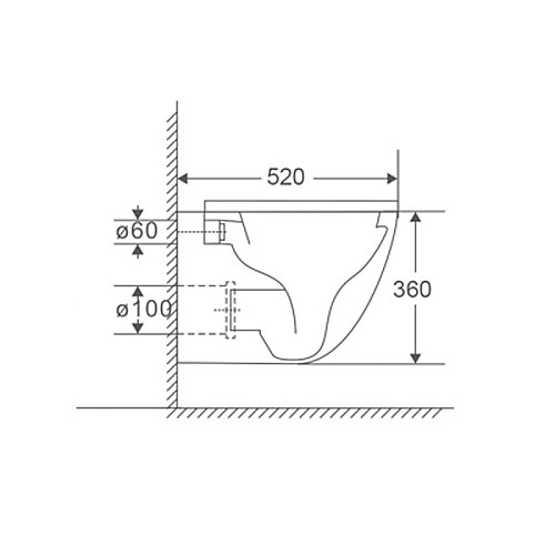 Унітаз підвісний Mixxus Premium Ellipse-0303-R Black 520x365x360mm система змиву RIMLESS (MP6464)