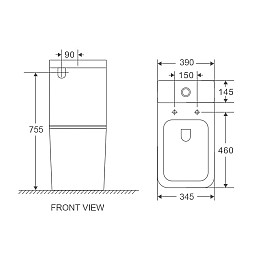 Унітаз-компакт Mixxus Premium Quadro-0402-R 675x390x855mm система змиву RIMLESS (MP6458)