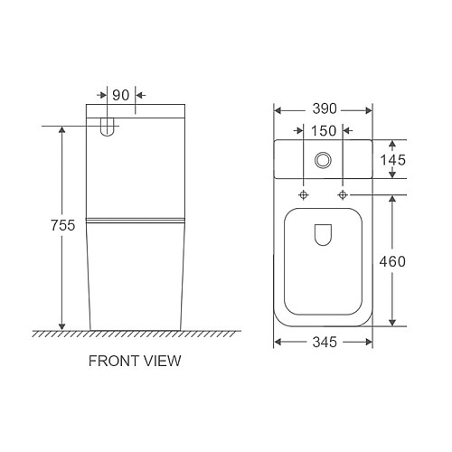 Унитаз-компакт Mixxus Premium Quadro-0402-R 675x390x855mm система смыва RIMLESS (MP6458)