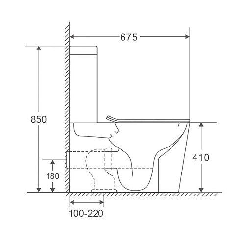 Унитаз-компакт Mixxus Premium Quadro-0402-R 675x390x855mm система смыва RIMLESS (MP6458)