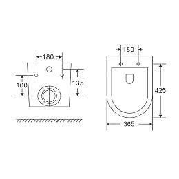 Унітаз підвісний Mixxus Premium Ellipse-0301-R 495x365x365mm система змиву Rimless (MP6460)