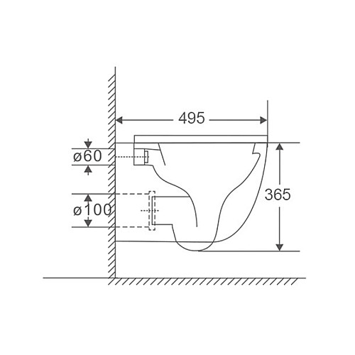 Унітаз підвісний Mixxus Premium Ellipse-0301-T3 495x365x365mm система змиву Tornado 3.0 (MP6461)