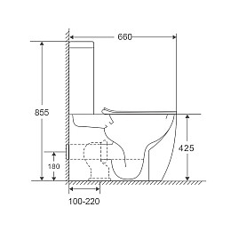 Унітаз-компакт Mixxus Premium Ellipse-0402-R 660x390x855мм система змиву RIMLESS (MP6468)