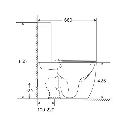 Унитаз-компакт Mixxus Premium Ellipse-0402-R 660x390x855mm система смыва RIMLESS (MP6468)