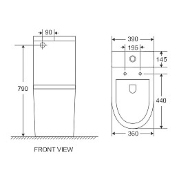 Унітаз-компакт Mixxus Premium Ellipse-0402-R 660x390x855мм система змиву RIMLESS (MP6468)
