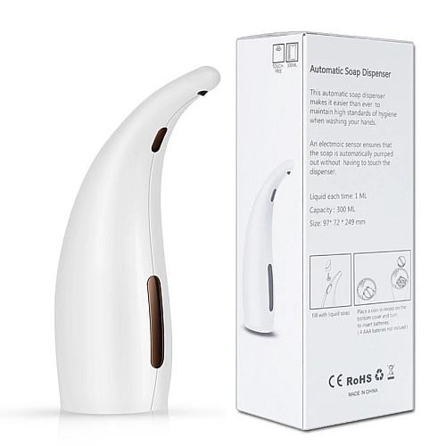 Дозатор для жидкого мыла RIAS Auto Soap Dispenser сенсорный 300 мл White