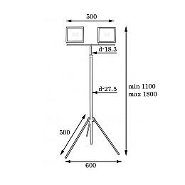 Стойка для прожекторів чорна MSK Electric СТ-2000 180см