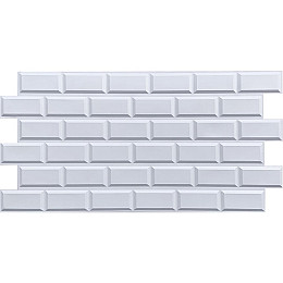 Декоративная ПВХ панель белый клинкерный кирпич Sticker Wall SW-00001431 960х480х4мм