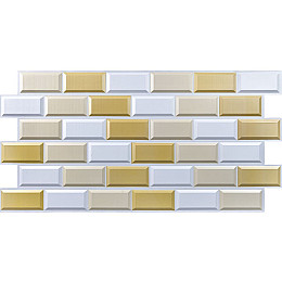 Декоративная ПВХ панель бело-бежевый клинкерный кирпич Sticker Wall SW-00001430 960х480х4мм