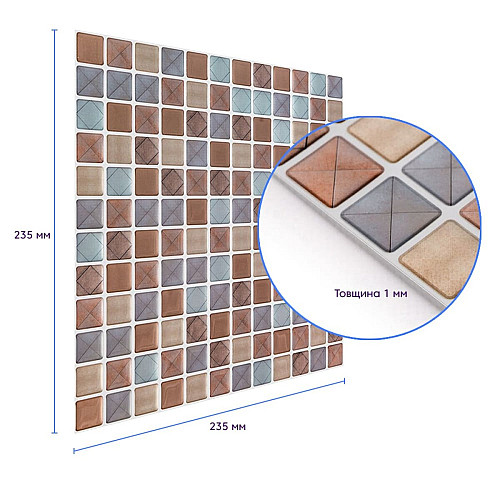 Самоклеющаяся полиуретановая плитка 235х235х1мм (D) Sticker Wall SW-00001939